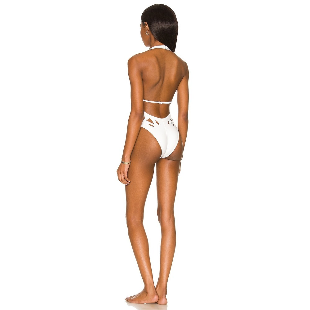 GIGI C White Halter Cutout One-Piece Swimsuit - Picture 7 of 7